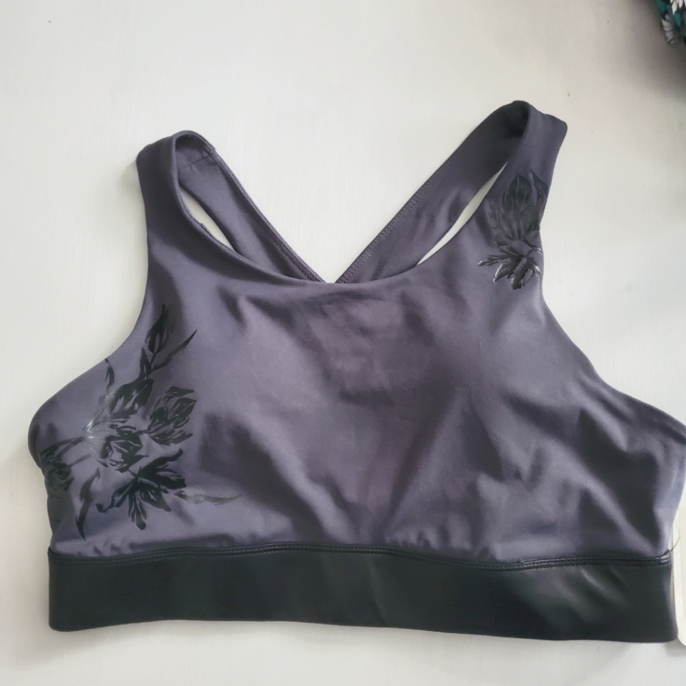 FREE SHIPPING☆NEW Fabletics floral Ellie high impact black  Xl sports bra lll
